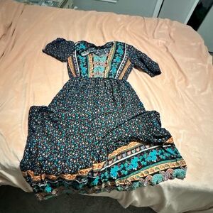 Floral Dress with Multicolor Patterns